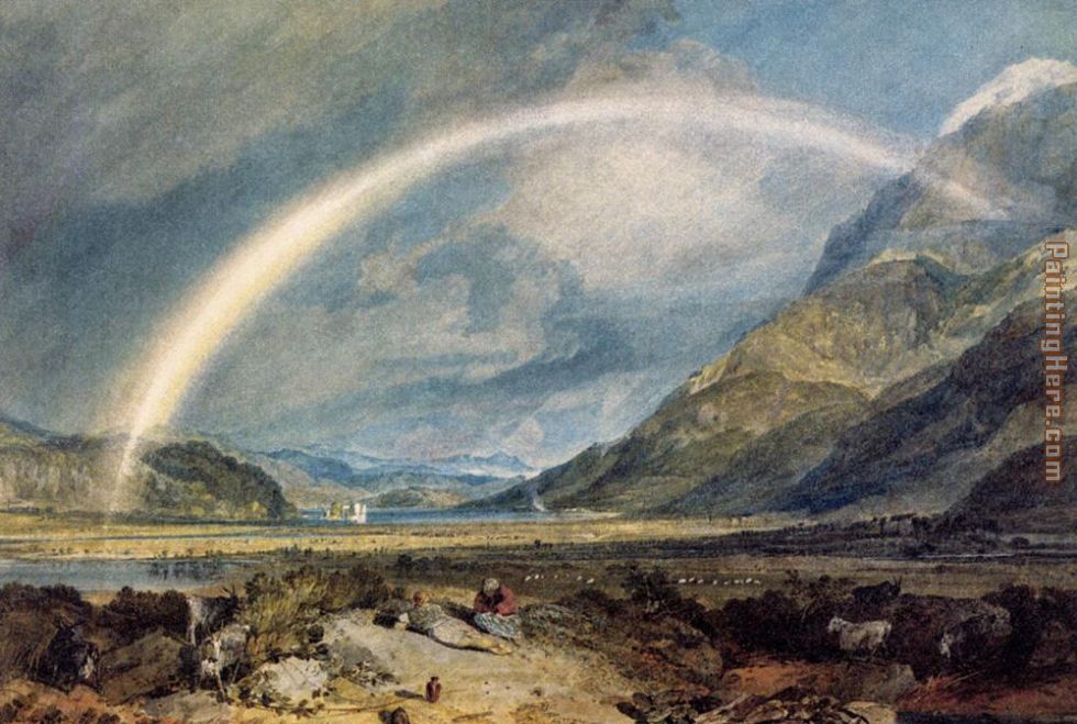 Kilchern Castle with the Cruchan Ben Mountains Scotland Noon painting - Joseph Mallord William Turner Kilchern Castle with the Cruchan Ben Mountains Scotland Noon art painting